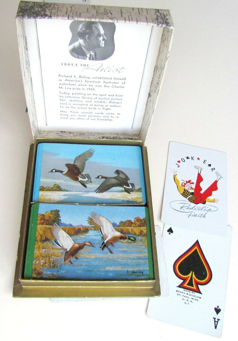 VINTAGE PLAYING CARDS DOUBLE DECK illustrated by RICHARD BISHOP - DUCKS