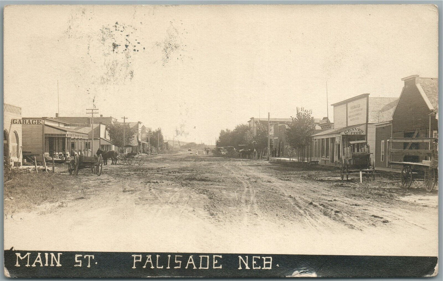 PALISADE NE MAIN STREET ANTIQUE REAL PHOTO POSTCARD RPPC