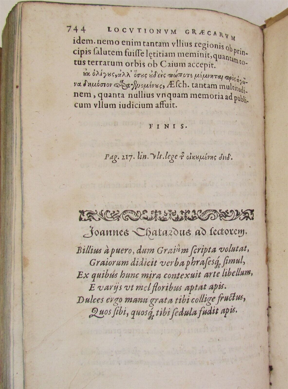 1588 Alphabetical dictionary of Greek idioms antique LOCUTIONUM GRAECARUM vellum