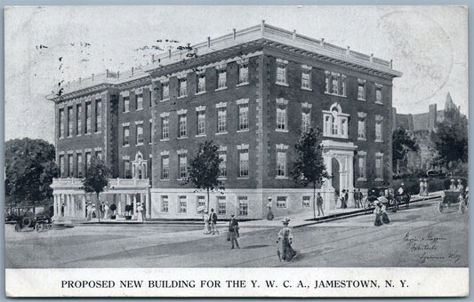 JAMESTOWN NY PROPOSED NEW BUILDING FOR Y.W.C.A. 1908 ANTIQUE POSTCARD