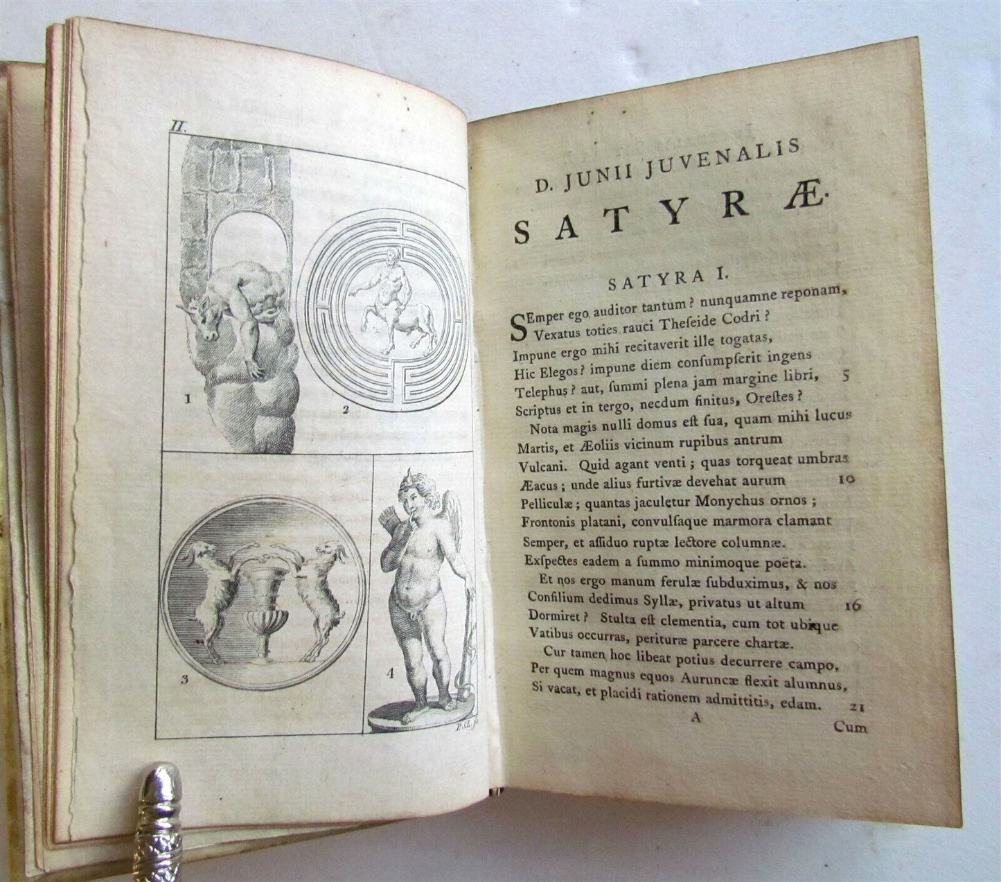 1763 ROMAN POETRY SATYRAE Juvenal & Persius Flaccus VELLUM antique ILLUSTRATED