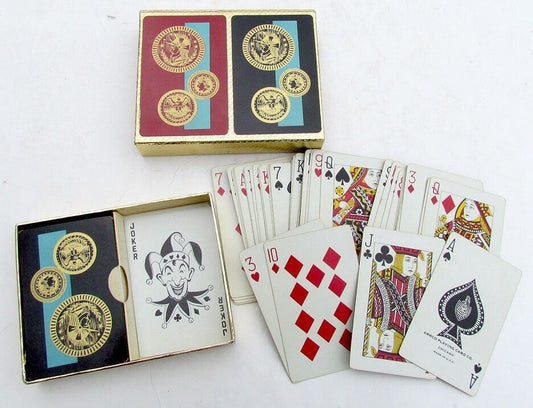 VINTAGE DOUBLE DECK OF CROWN PLAYING CARDS w/ BOX