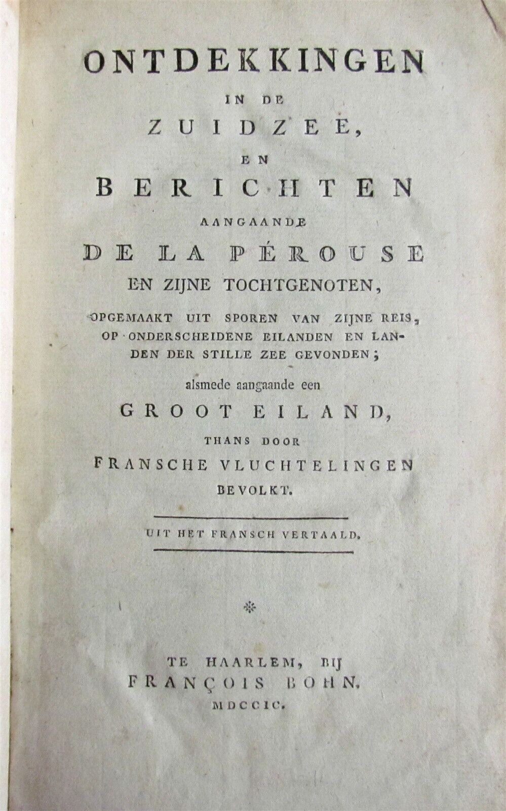 1799 LA PEROUSE VOYAGE antique RARE w/ MAP in DUTCH