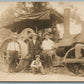 MEN w/ TRACTOR ANTIQUE REAL PHOTO POSTCARD RPPC