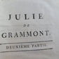 1788 JULIE de GRAMMONT in FRENCH antique VOL. II