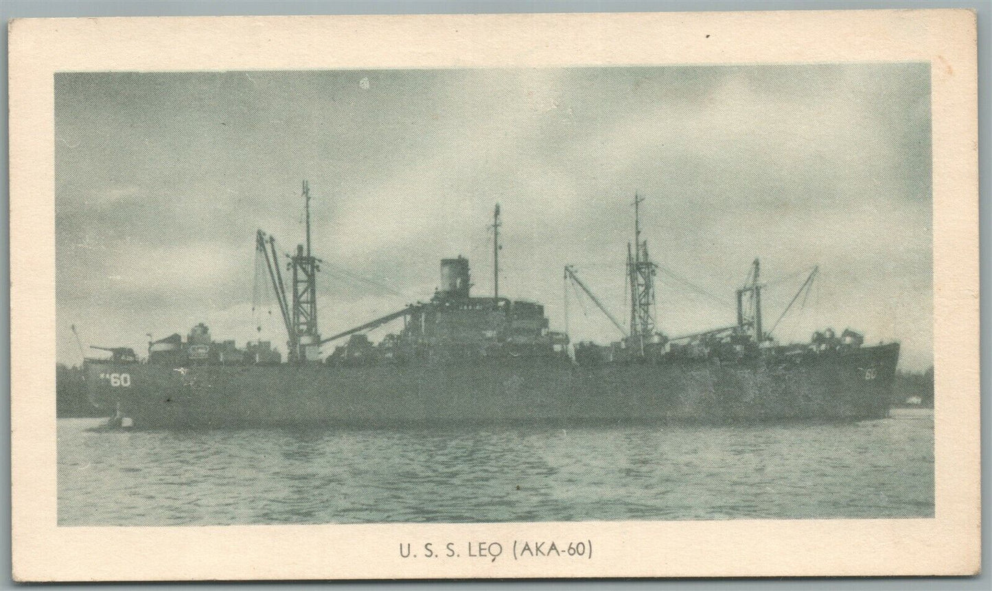 MILITARY SHIP USS LEQ ANTIQUE POSTCARD