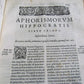 1663 MEDICAL SCIENCE GALEN & HIPPOCRATES APHORISMES antique FOLIO VELLUM BINDING