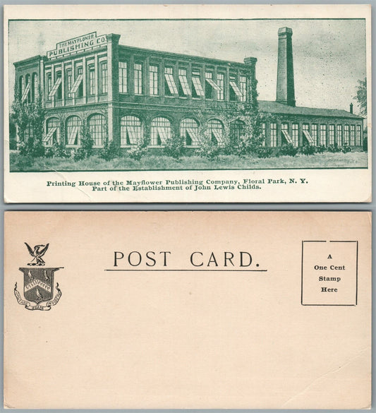FLORAL PARK N.Y.  MAYFLOWER PUBLISHING COMPANY UNDIVIDED ANTIQUE POSTCARD