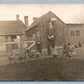 MEN w/ CHICKENS FARMING VINTAGE REAL PHOTO POSTCARD RPPC