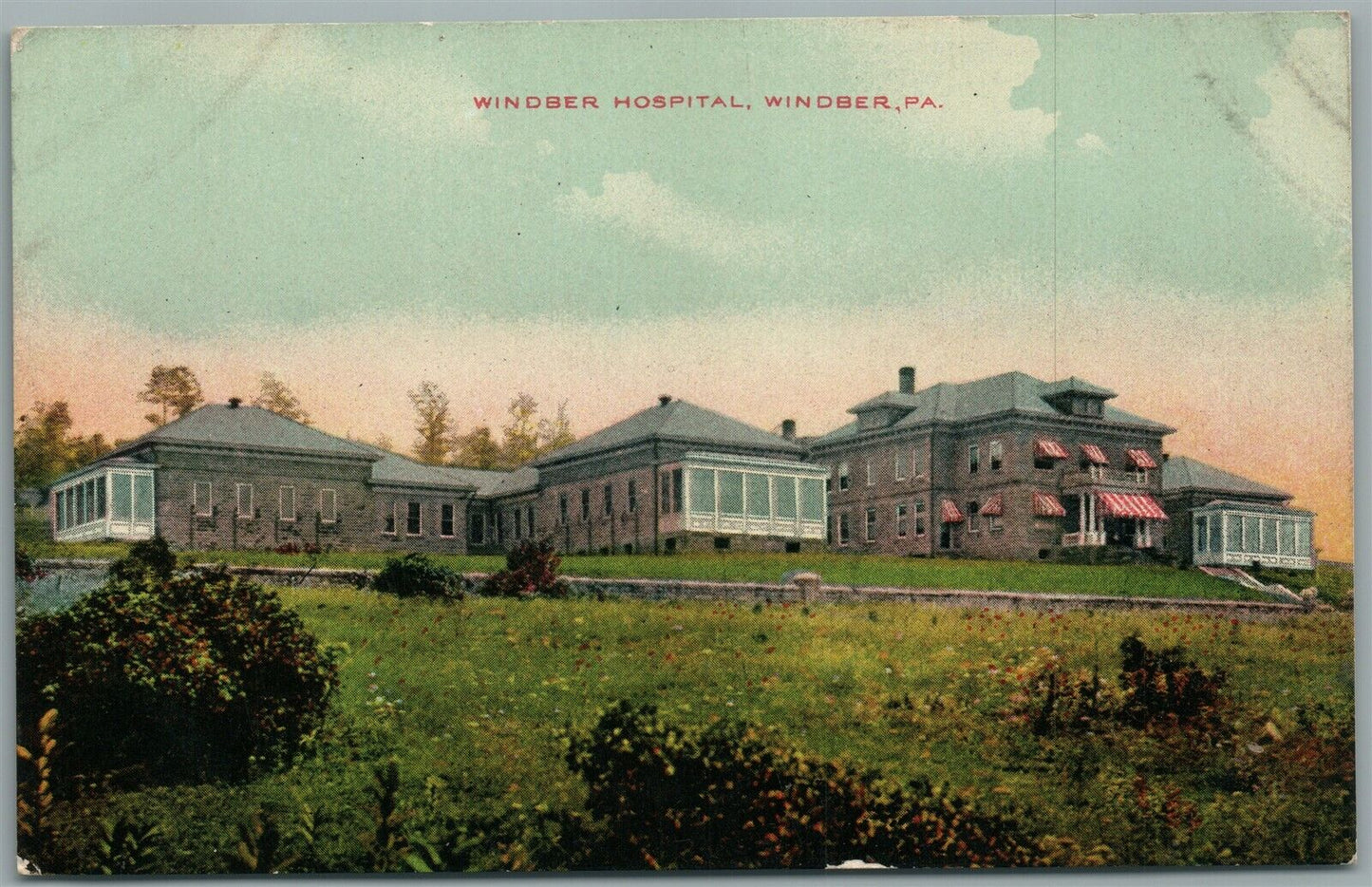 WINDBER PA HOSPITAL ANTIQUE POSTCARD