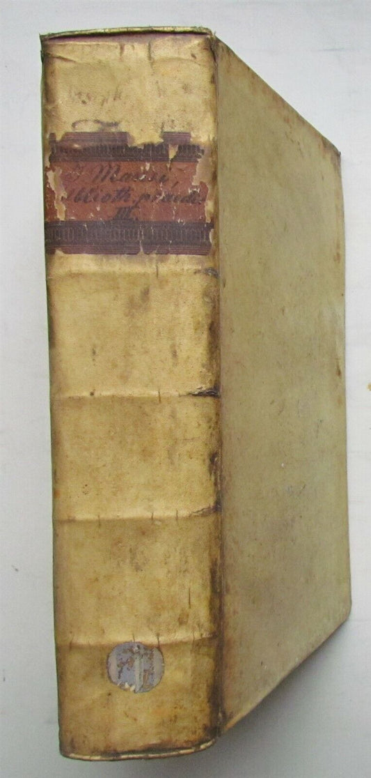 1722 VELLUM MASSIVE FOLIO Josephi Mansi CONGREGATIONIS ORATORII ANTIQUE V.3