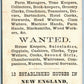 BLACK AMERICANA HELP WANTED NEW ENGLAND ANTIQUE ADVERTISING VICTORIAN TRADE CARD