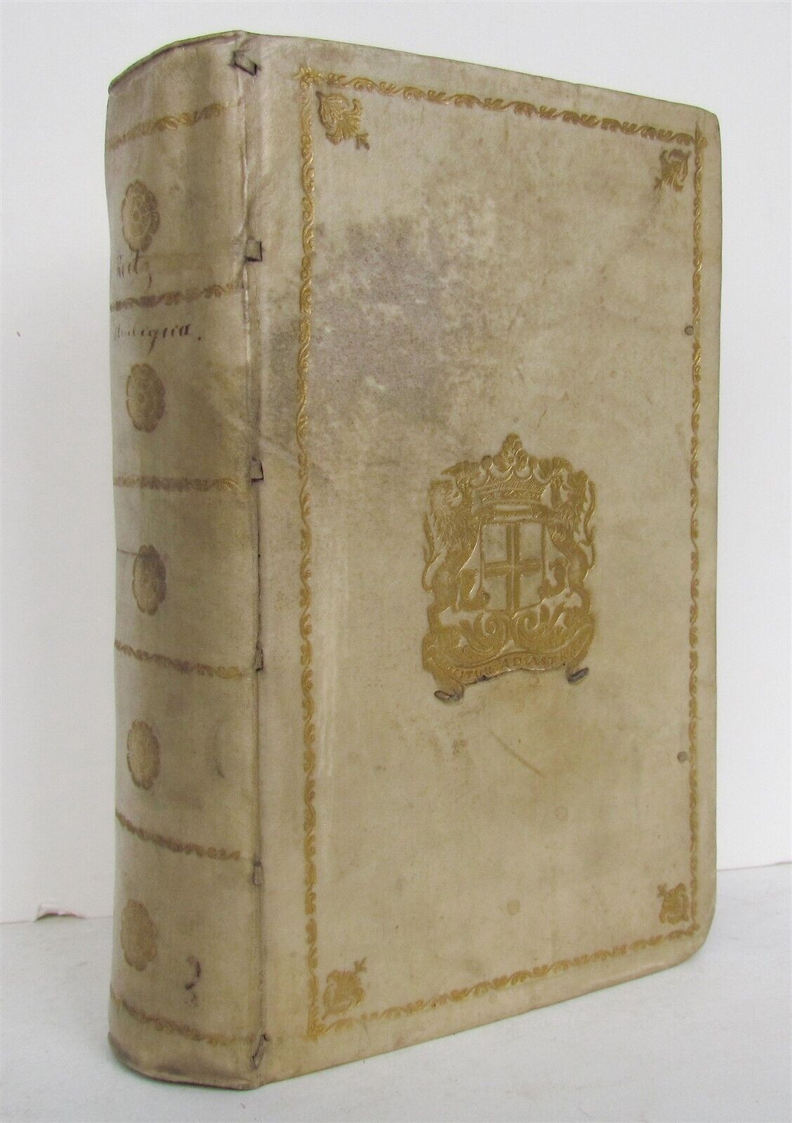 1752 antique SCHOOL PRIZED VELLUM BINDING J.F. REITZIUS De ambiguis mediis