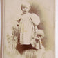 BABY GIRL w/ LARGE DOLL ANTIQUE CABINET PHOTO Brooklyn NY