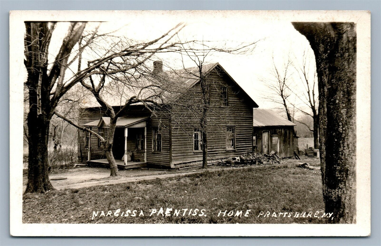 PRATTSBURG NY NARGISSA PRENTISS HOME ANTIQUE REAL PHOTO POSTCARD RPPC