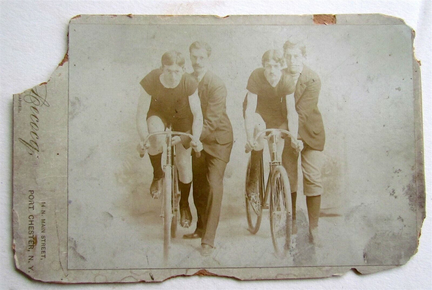 BICYCLE CYCLING INSTRUCTOR antique PHOTO Port Chester NY