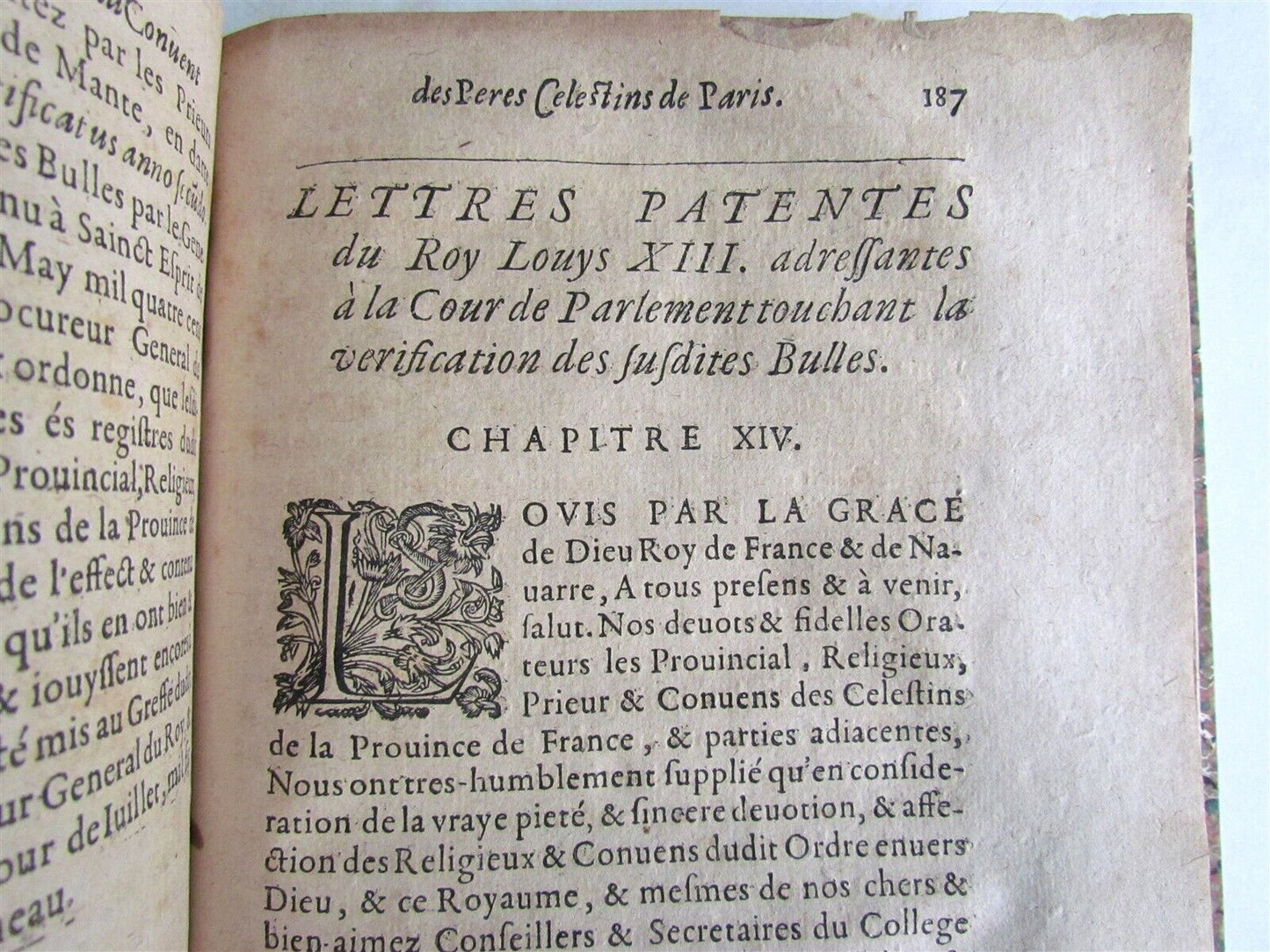 1634 antique Histoire du monastere et convent des Peres in FRENCH