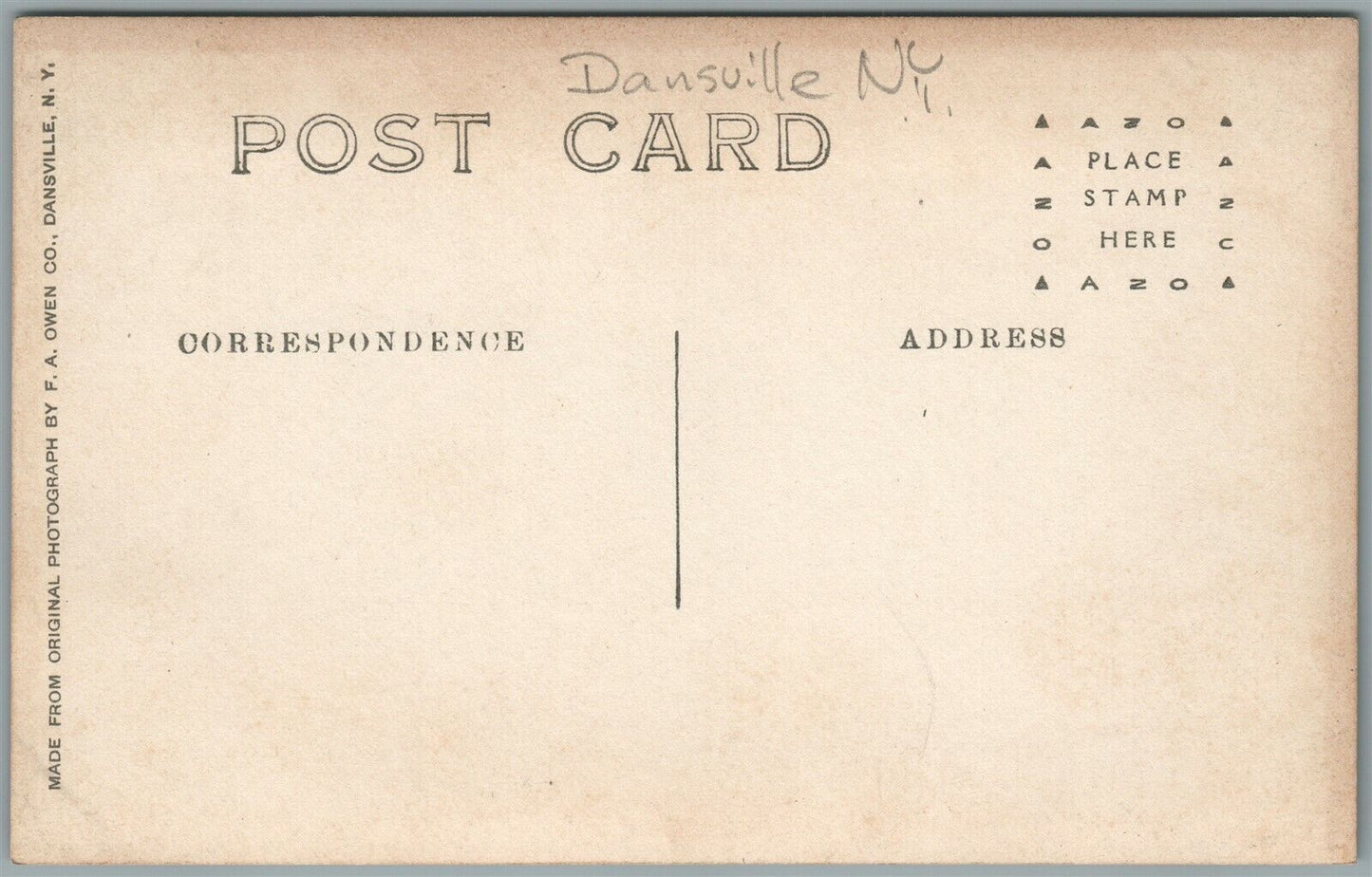 DANSVILLE NY CITIZENS BANK ANTIQUE REAL PHOTO POSTCARD RPPC