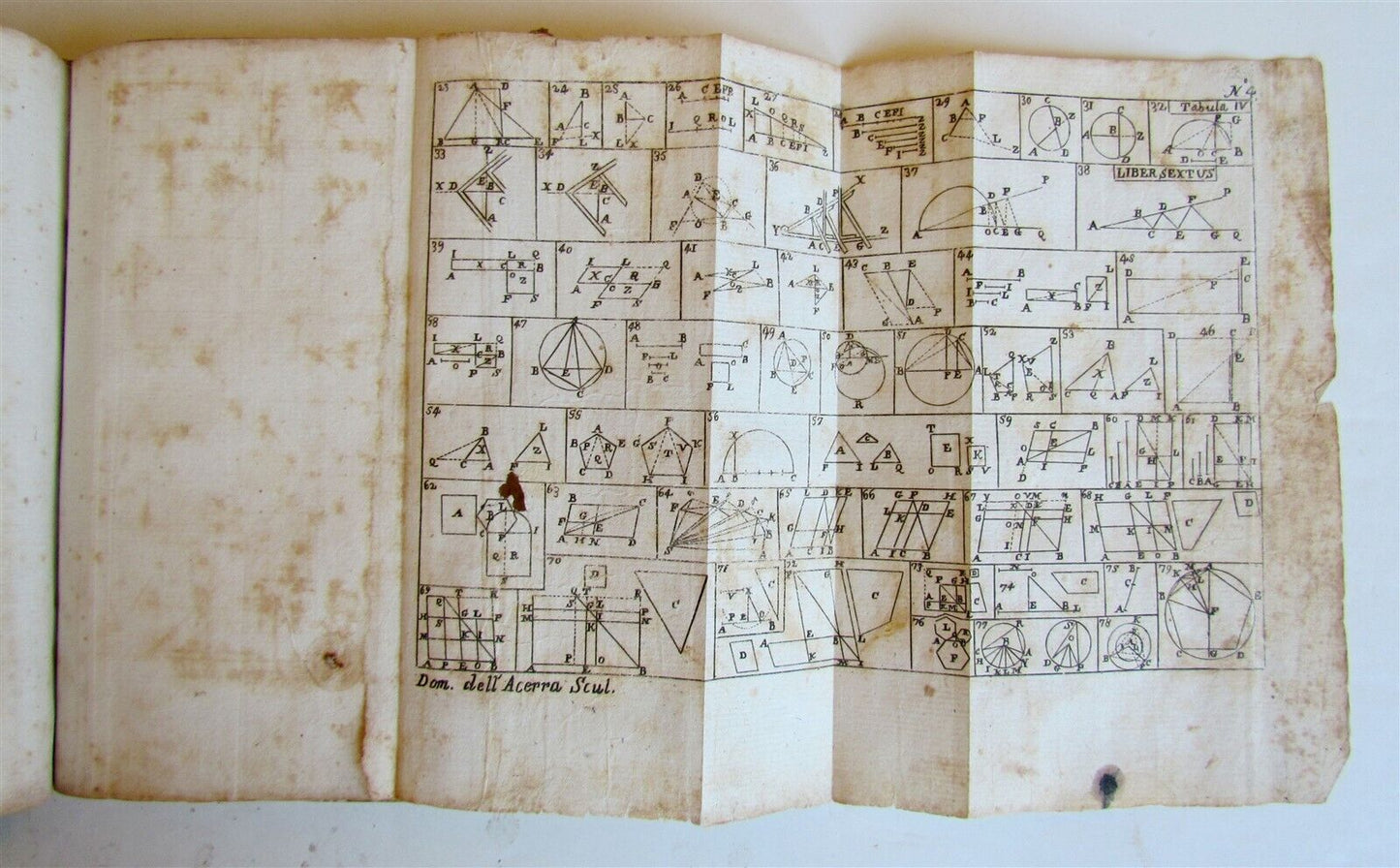 1744 MATHEMATICS EUCLID GEOMETRY ARCHIMEDE THEOREMATA antique ILLUSTRATED vellum