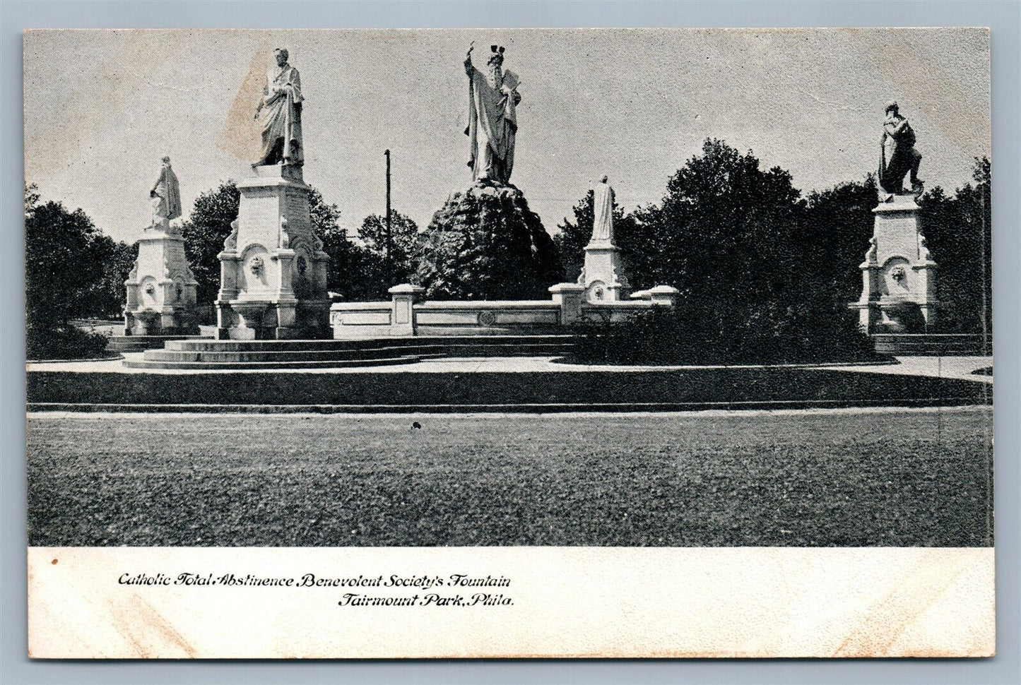 PHILADELPHIA PA FAIRMONT PARK FOUNTAIN ANTIQUE POSTCARD