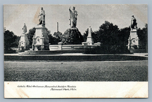 PHILADELPHIA PA FAIRMONT PARK FOUNTAIN ANTIQUE POSTCARD