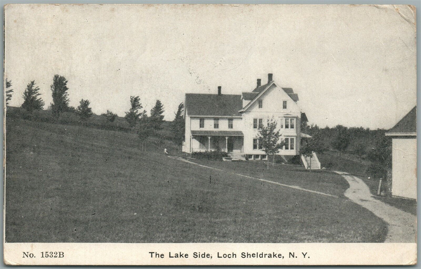 LOCH SHELDRAKE NY LAKE SIDE ANTIQUE POSTCARD