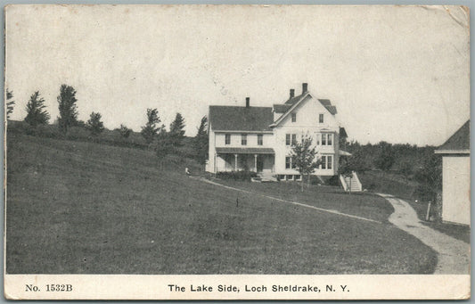 LOCH SHELDRAKE NY LAKE SIDE ANTIQUE POSTCARD