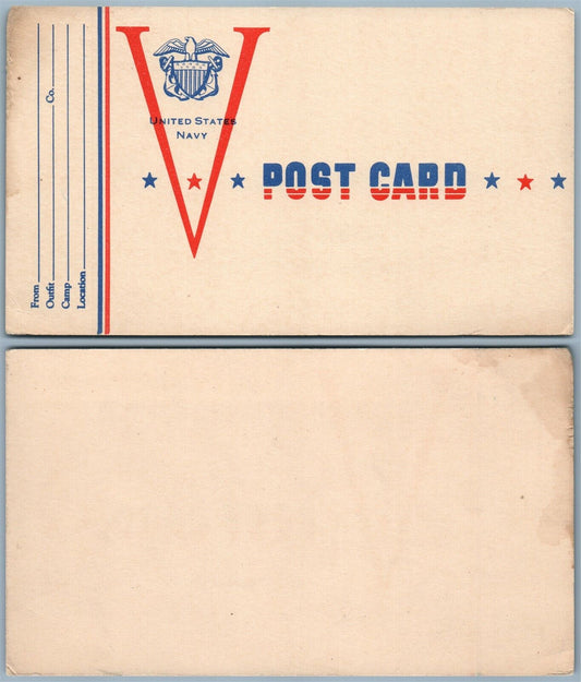 UNITED STATES NAVY SOLDIER'S FREE MAIL VINTAGE WWII ERA POSTCARD