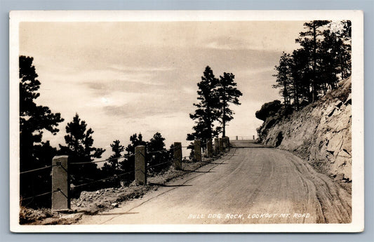 BULL DOG ROCK LOOKOUT MT.ROAD TN VINTAGE REAL PHOTO POSTCARD RPPC