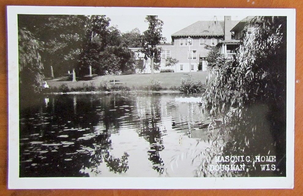 DOUSMAN WIS. Waukesha County MASONIC HOME RPPC VINTAGE REAL PHOTO POSTCARD