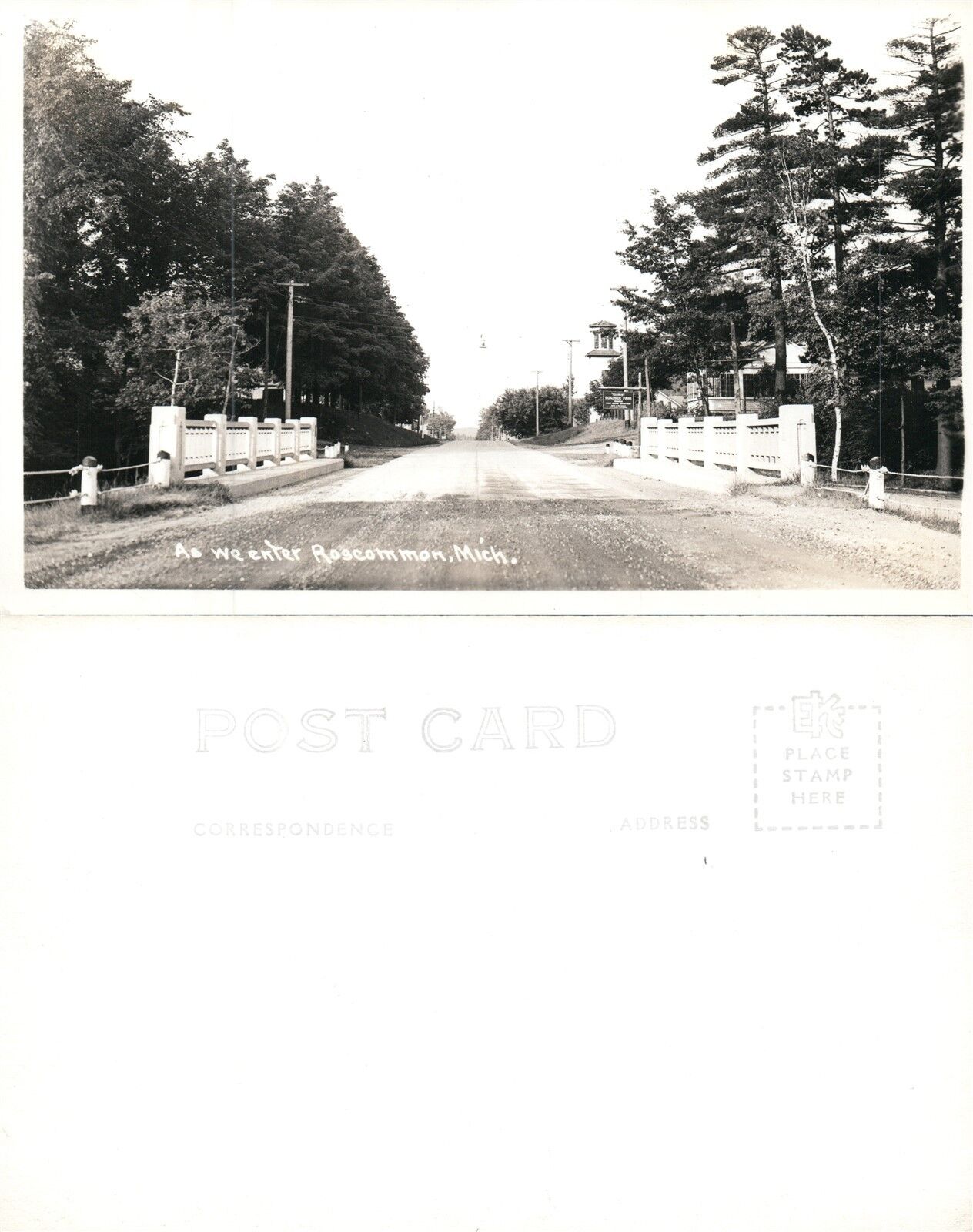 ROSCOMMON MI RPPC VINTAGE REAL PHOTO POSTCARD