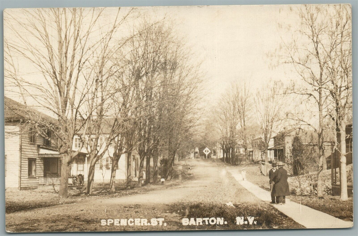 BARTON NY SPENCER STREET ANTIQUE REAL PHOTO POSTCARD RPPC