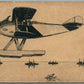 WWI ERA EARLY AVIATION HYDROPLANE ANTIQUE POSTCARD