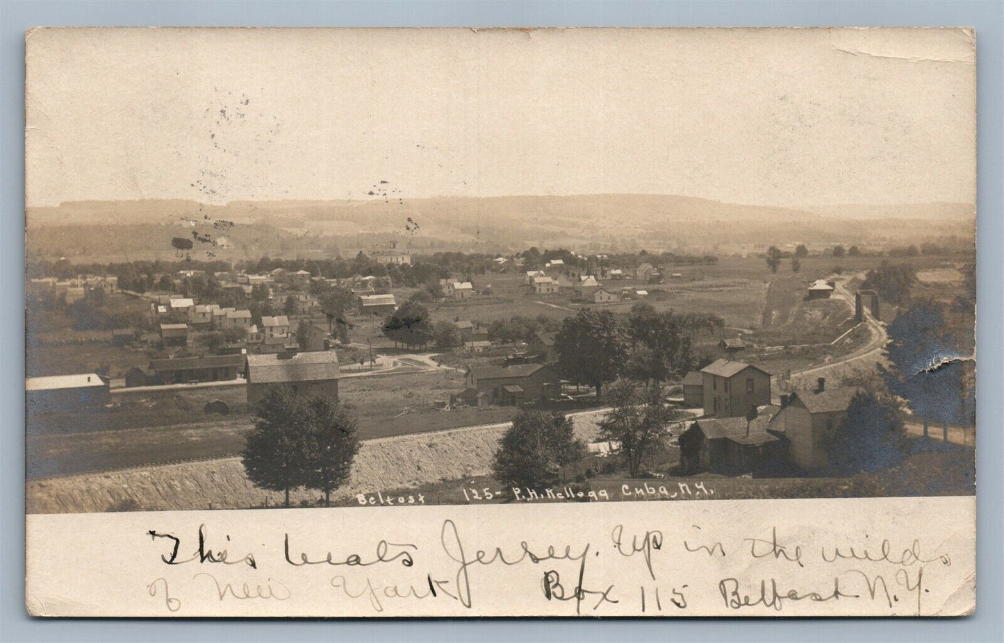 BELFAST & CUBA NY ANTIQUE REAL PHOTO POSTCARD RPPC
