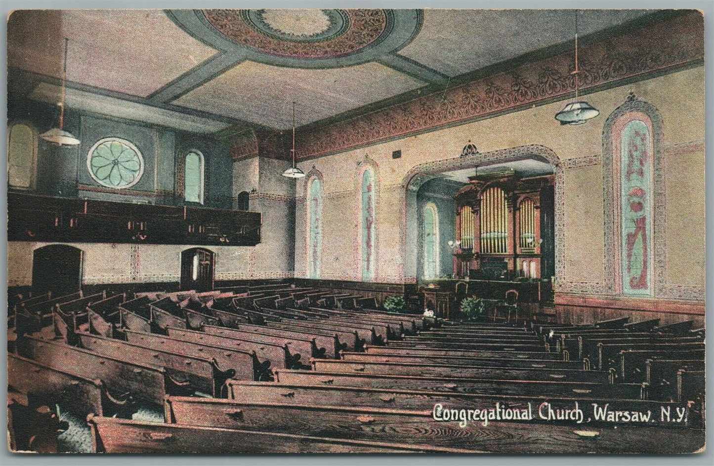WARSAW NY CONGREGATIONAL CHURCH ANTIQUE POSTCARD