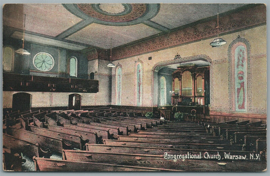 WARSAW NY CONGREGATIONAL CHURCH ANTIQUE POSTCARD