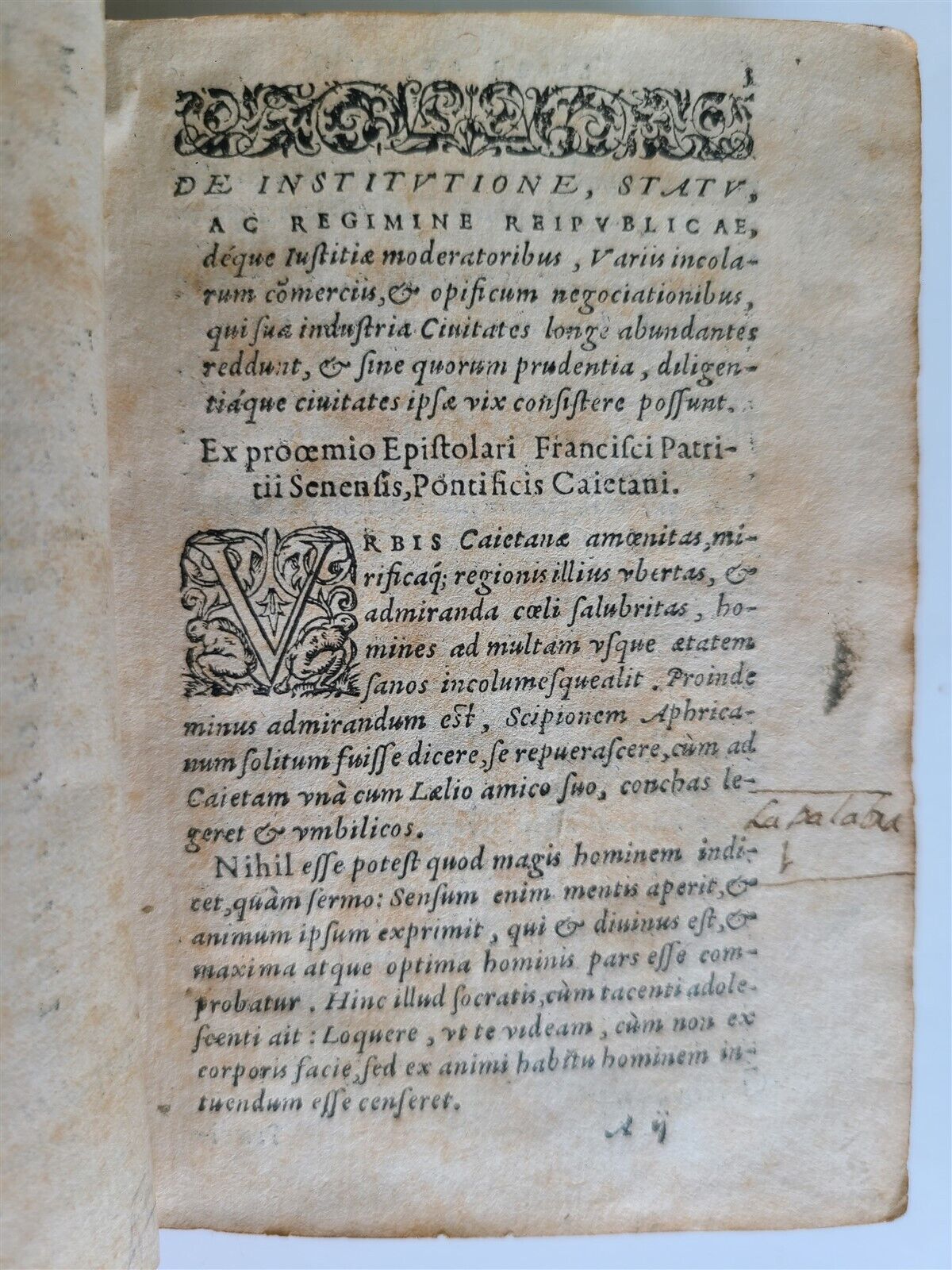 1570 PHILOSOPHY by Francesco PatriziVantique w/ ORIGINAL 16th CENTURY BINDING