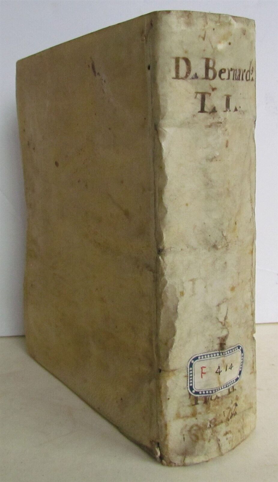 1596 2 volumes DIVI BERNARDI DOCTORIS MELLITISSIMI VELLUM antique