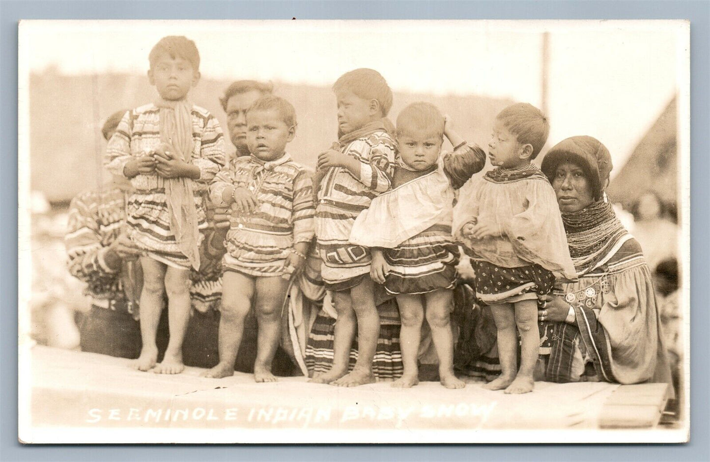 SEMINOLE AMERICAN INDIAN BABY SHOW ANTIQUE REAL PHOTO POSTCARD RPPC