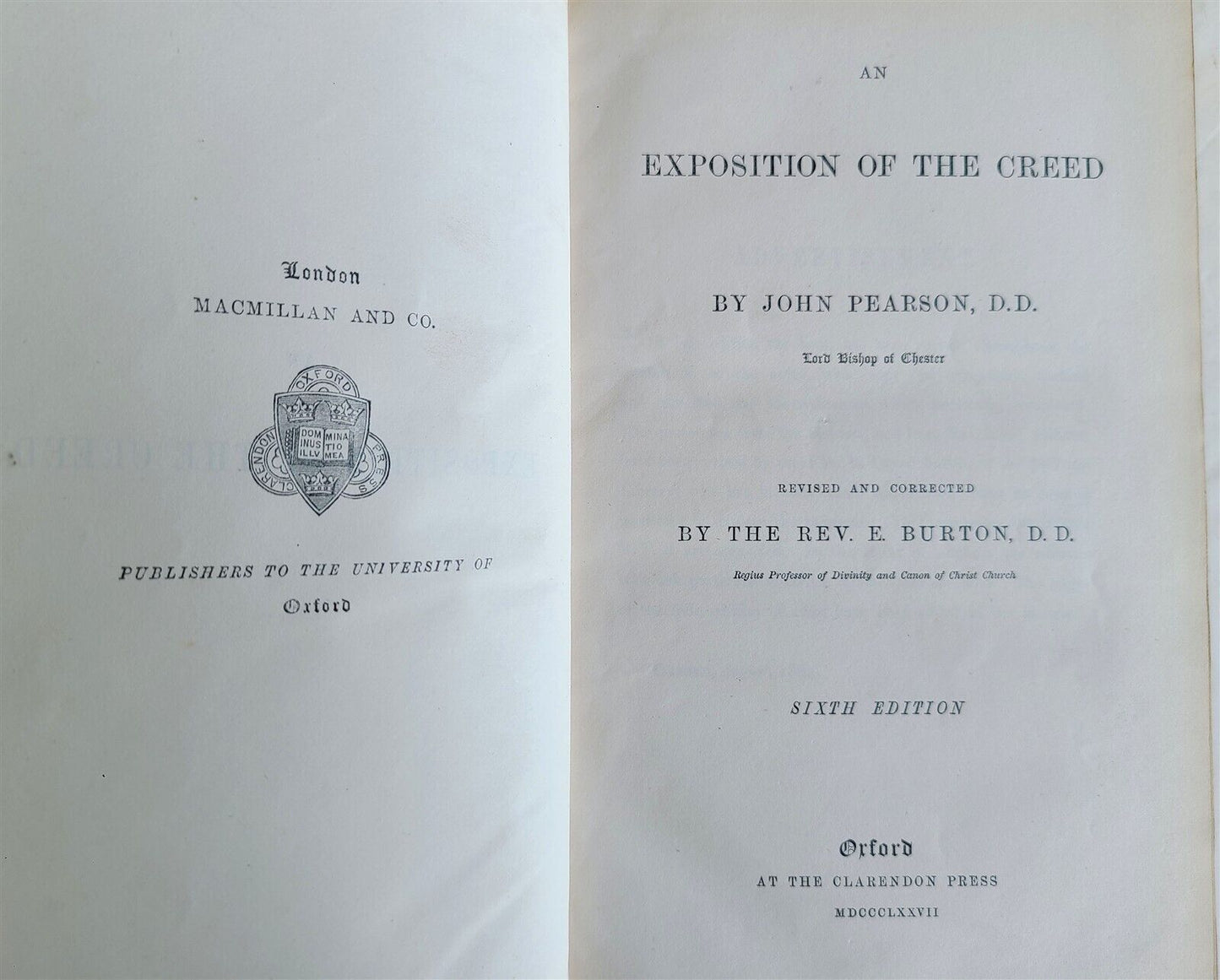 1877 Exposition of the Creed antique DECORATIVE LEATHER BINDING