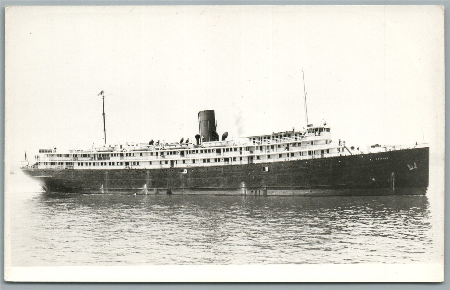 STEAMSHIP ALLEGHANY VINTAGE REAL PHOTO POSTCARD RPPC