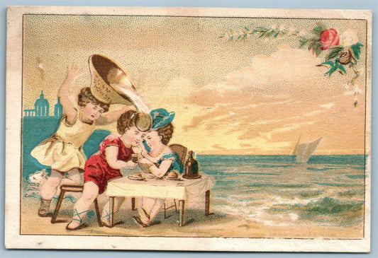 LANCASTER PA TEAS & COFFEES ANTIQUE ADVERTISING VICTORIAN TRADE CARD