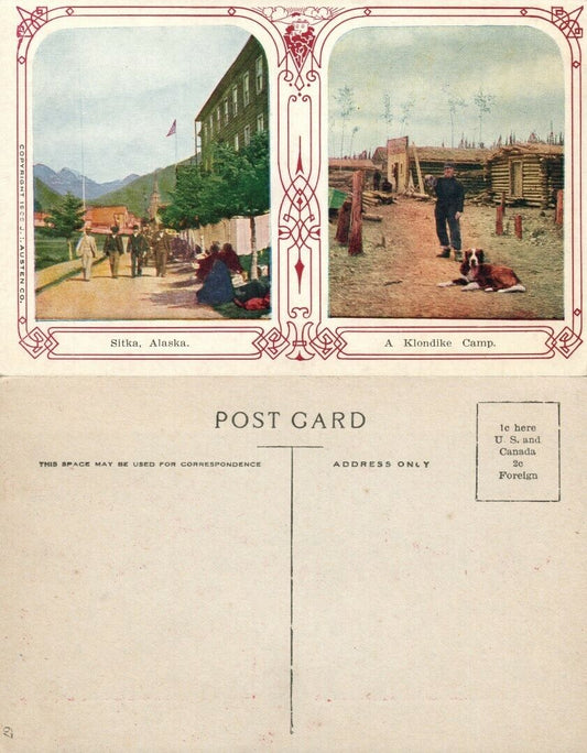 KLONDIKE CAMP SITKA ALASKA ANTIQUE POSTCARD