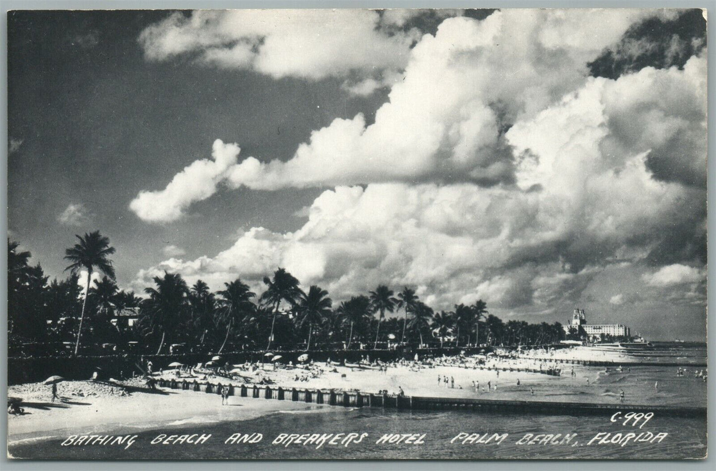 PALM BEACH FL BREAKERS HOTEL VINTAGE REAL PHOTO POSTCARD RPPC