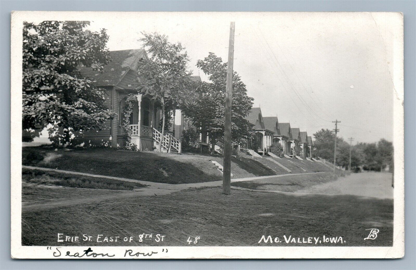 MO.VALLEY IA ERIE STREET ANTIQUE REAL PHOTO POSTCARD RPPC