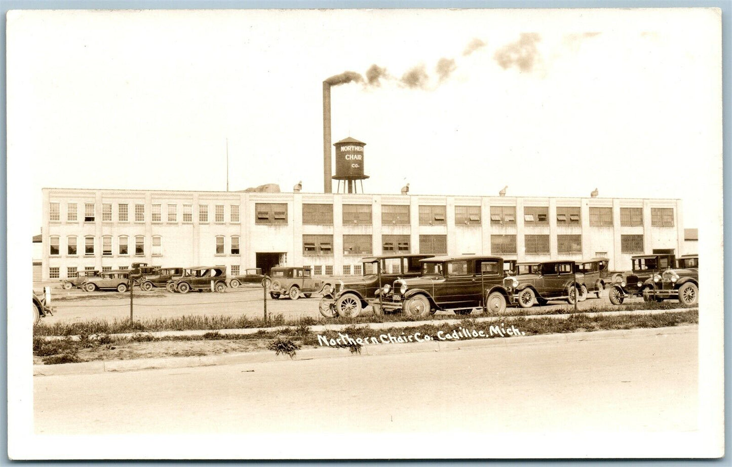 CADILLAC MI NORTHERN CHAIR COMPANY ANTIQUE REAL PHOTO POSTCARD RPPC