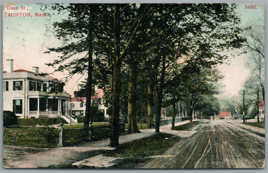TAUNTON MA DEAN ST. ANTIQUE POSTCARD