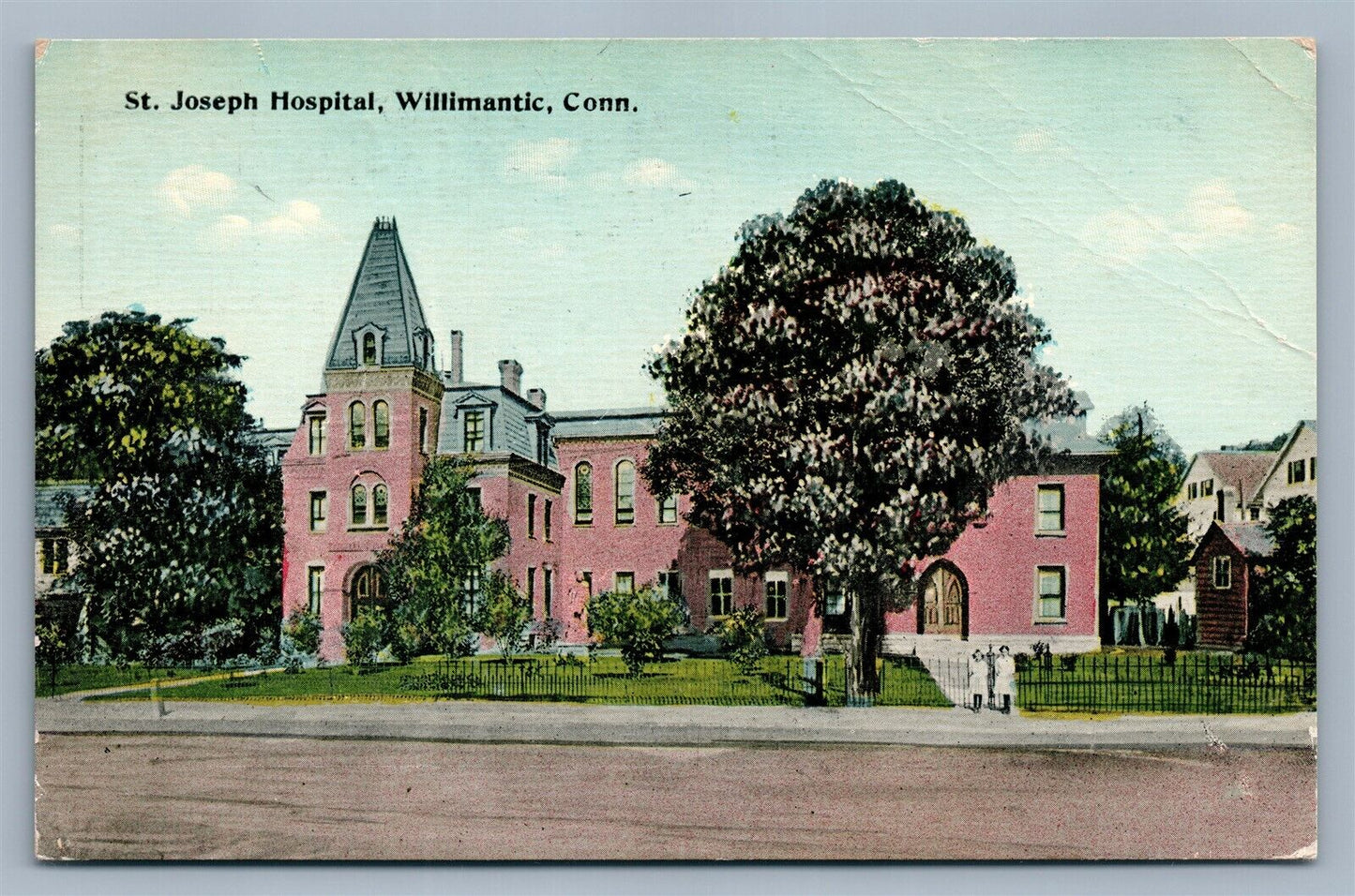 WILLIMANTIC CT ST. JOSEPH HOSPITAL 1912 ANTIQUE POSTCARD