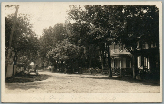 ELVERSON PA STREET SCENE ANTIQUE REAL PHOTO POSTCARD RPPC