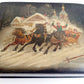 RUSSIAN FEDOSKINO LACQUER BOX HAND PAINTED VINTAGE TROYKA